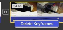 keyframes to make your changes.