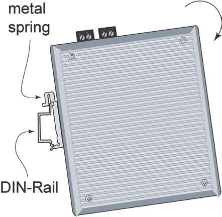 Mounting Dimensions (unit = mm) DIN-Rail Mounting The aluminum DIN-Rail attachment plate should already be fixed to the back panel of the Industrial Secure Router