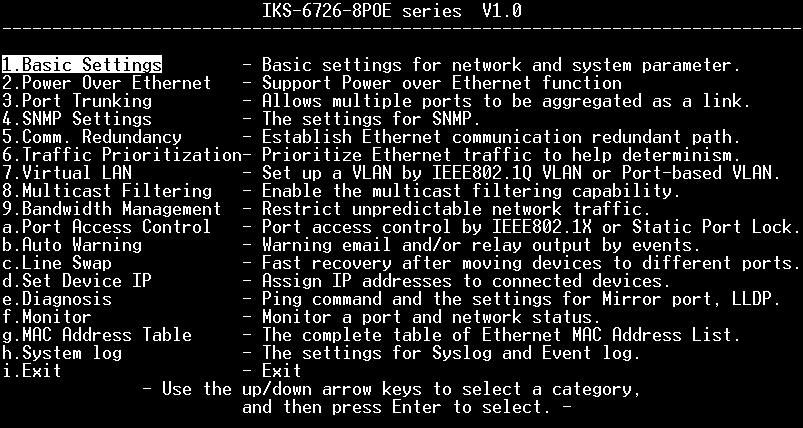 Type 1 to choose ansi/vt100, and then press Enter. 3. The Telnet console will prompt you to log in. Press Enter and select admin or user.