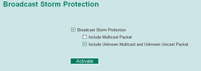 Configuring Bandwidth Management Broadcast Storm Protection Enable/Disable