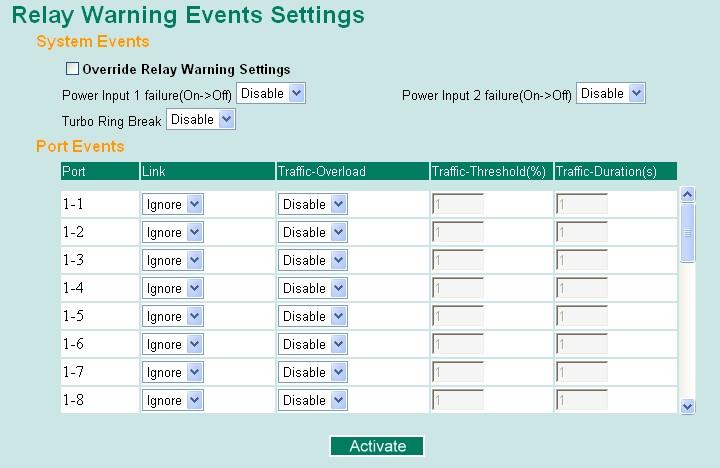 Event Setup Event Types can be divided into two basic groups: System Events and Port Events.