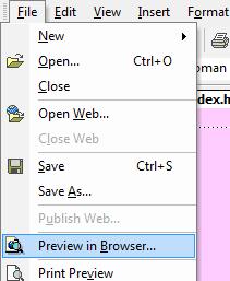 Explorer for example) 1. Click File Preview in Browser 2.