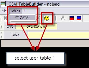 At this point, in the Tool Bar, first select TABLES and then the name of the user table - MY DATA -just inserted or by pressing the dedicated button and the window below appears.