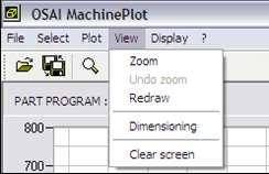 VIEW Zoom This command enables the ZOOM mode that helps in analysing the acquired profile.