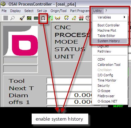 12. System History 12.1 General When a warning or emergency message is displayed on the CNC screen, it is also stored in a file of the CNC.