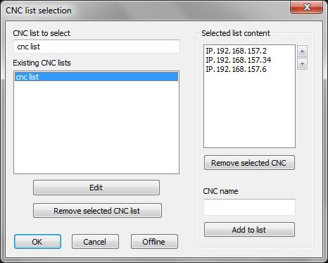 If the ProcessController has been configured for multiple connections, the selection panel is as follows: This panel is used to set the name of the selected list.