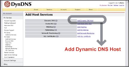 Click Add Dynamic DNS Host.