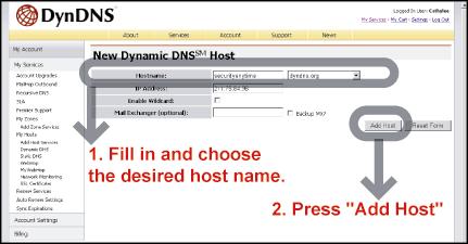 name. The host name is created.