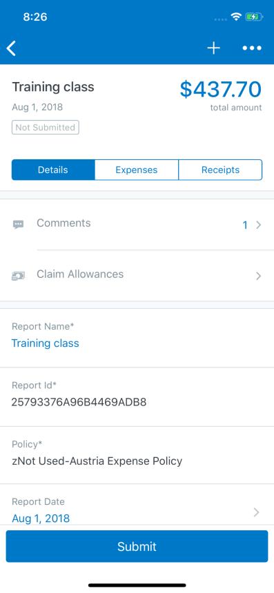 Work With Fixed Travel Allowances Users can claim their fixed meals and fixed lodging travel allowances in the SAP Concur mobile app.
