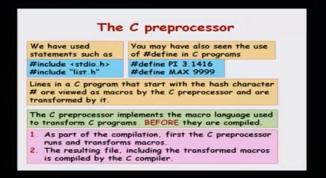 of the C compiler which is very important, namely the preprocessor.