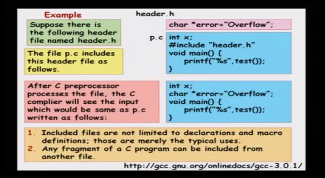 (Refer Slide Time: 04:30) Now, let us look at a very special case that could happen in the header file. Typically, you would not do this. So, suppose you have; within the header.