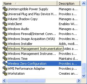 or Wireless Configuration item and