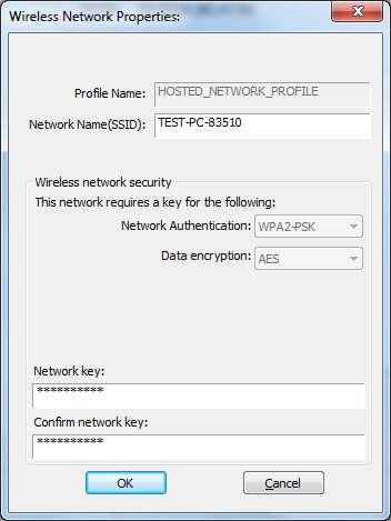 3. Click Config button to enter wireless network properties. You can change the network name (SSID) and network key for other wireless devices connection.