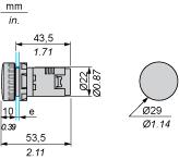 Dimensions Drawings Pilot Light with Screw Terminal Dimensions e Support panel