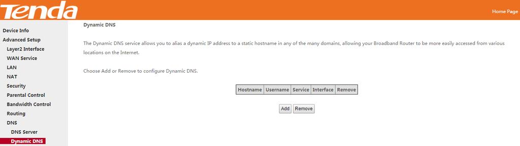 addresses are not routed on the Internet. Click Advanced Setup > DNS > Dynamic DNS to enter the Dynamic DNS screen. Click to configure the DDNS settings.