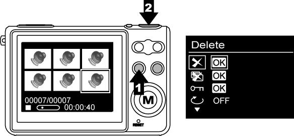 Press Menu Button and enter Delete mode. 3.