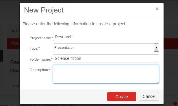 3 4 You can now add content to your project. Select the created project and then use Project Tools to upload content. Videos and clips are selected from your Favourites.
