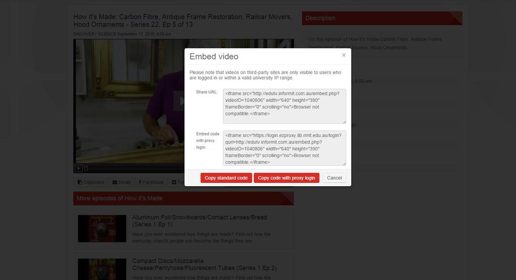 You can also embed the video into webpages and into an