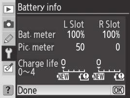 AA Battery Settings To ensure that the camera shows the correct battery level when AA batteries are used, choose the appropriate setting for Custom Setting 32 in the Custom Settings menu for the D80,