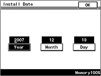 Touch Date & Time Setting and enter the data for the year, month, day, and timeof-day from the 10-key pad. 3. Touch OK. 4. Touch Time Zone and set the time zone. 5. Touch OK. A02FIXC082DA 21.