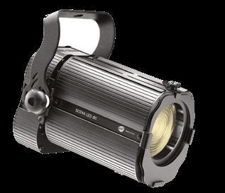 SCENA LED 80 CT THE SMART REPLACEMENT OF THE CONVENTIONAL 1000 W THEATRE LIGHTS WITH SELECTABLE COLOR TEMPERATURE; OPTIONAL RAIL-MOUNT ADAPTOR AVAILABLE Single high-power white LED with linearly