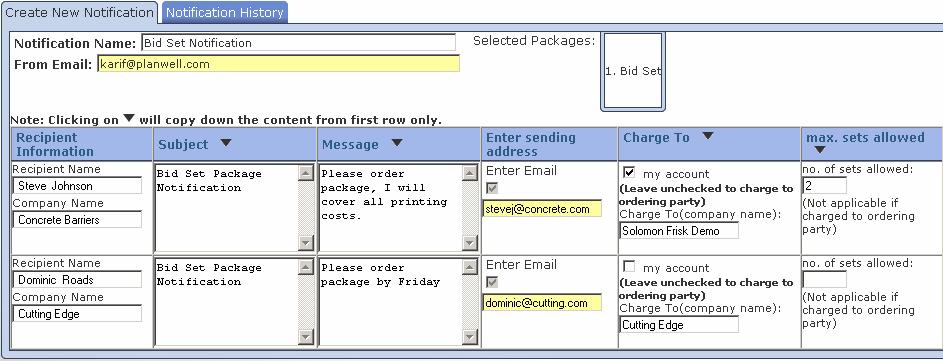Select which package(s) you wish to alert the recipient(s) of. You may also use the Select All Packages option. Next, select who you wish to be the recipient(s) of this email.