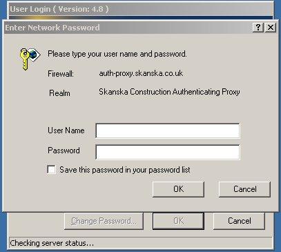 Proxy Server Configuration and Authentication If a proxy server is used which requires user authentication, this is also supported within Skandocs.
