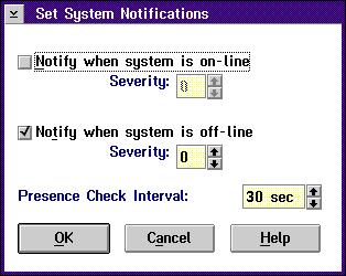 Step 7: Install Mirroring, Edit CONFIG.SYS 17. From the menu, select System Notifications. The Set System Notifications dialog box appears. 18.