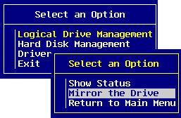 A window appears listing disk devices on the primary machine that have free space (unpartitioned space). 6.