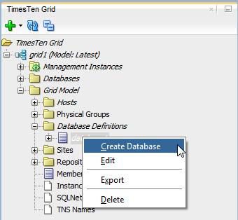 Working with databases Figure 2 81 Select Create Database The Command issued dialog displays and a Creating Database progress dialog displays in the lower right corner of the main SQL Developer page.