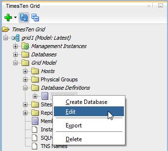 Working with databases Before you edit an existing database definition: If you want to edit a database attribute and there is a database that was created from the database definition you are editing,