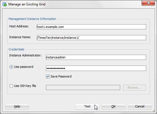 Working with the grid Figure 2 15 Click Test A progress dialog displays. The test process can take a few minutes. If SQL Developer displays an error message, troubleshoot the error.