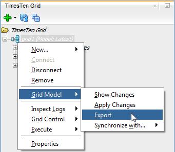 Working with the grid model Export the grid model SQL Developer enables you to export the current model of your grid.