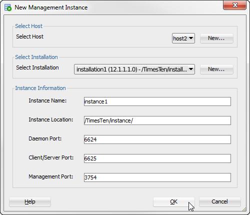 Working with management instances If you selected a host with a TimesTen instance, the default value is the client/server port of your original instance plus 100.