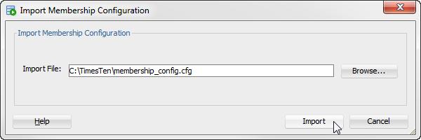 Working with configuration files The Import file dialog displays. Browse for your configuration file. 3. Select your configuration file and click Open. The Import file dialog closes.