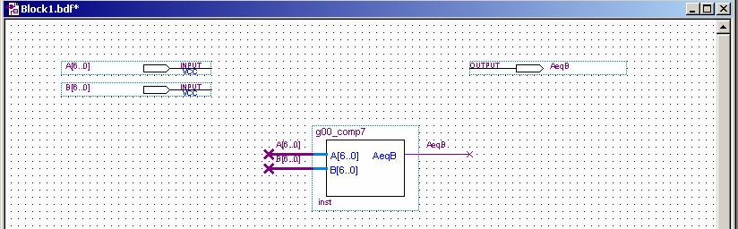 36 Add some inputs and outputs and connect them using bus Naming, as shown in the figure below. Save the file as "gnn_lab1.
