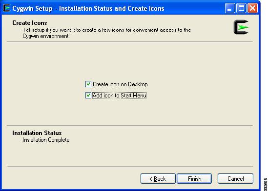 Running the Pre-Upgrade Utility Figure 16 Create Icons Screen Step 21 Check appropriate shortcut check boxes and click Finish.