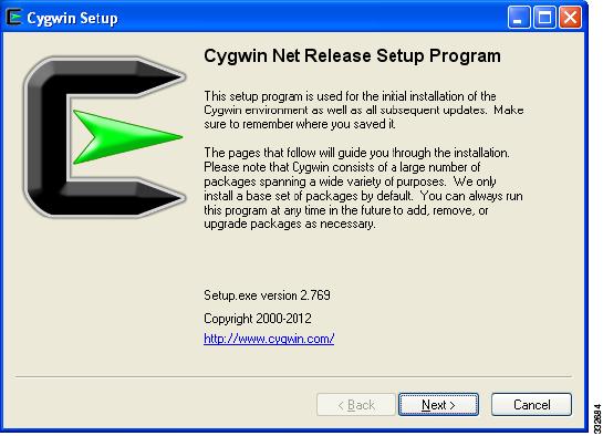 Running the Pre-Upgrade Utility Figure 1 Cygwin Setup Screen Step 4