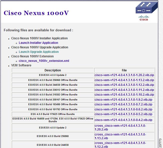 Upgrading the VEMs Figure 24 Cisco Nexus 1000V Upgrade Application: Initial Window Step 3 Click the Launch Upgrade Application link. The application download begins.