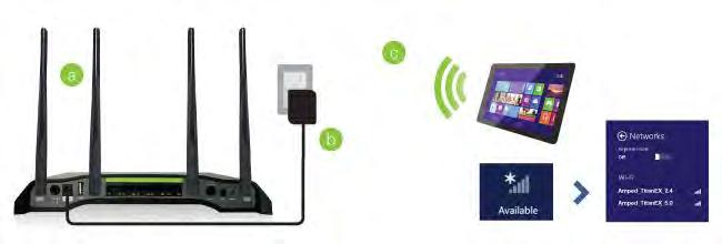 Attach the Antennas & Connect your PC or Tablet to the Range Extender a) Connect the included high gain antennas by screwing them into the antenna connectors.