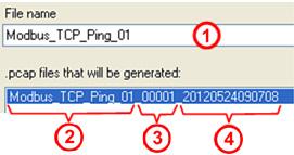 Table of Contents 74/117 Control.pcap files Path File name.pcap files that will be generated Example for the building name: Append date/time to pcap file name Include FCS in.