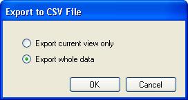 5BnetANALYZER Analysis Methods 95/117 6.3.2.4 CSV Export The CSV export can include all analysis data since the beginning of the capturing time, or only a portion of it.