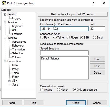Accessing Your Linux Server Windows Accessing Your Server via PuTTY Figure 6: accessing the server To access your server using PuTTY, load the private key into Pageant as shown above and then start