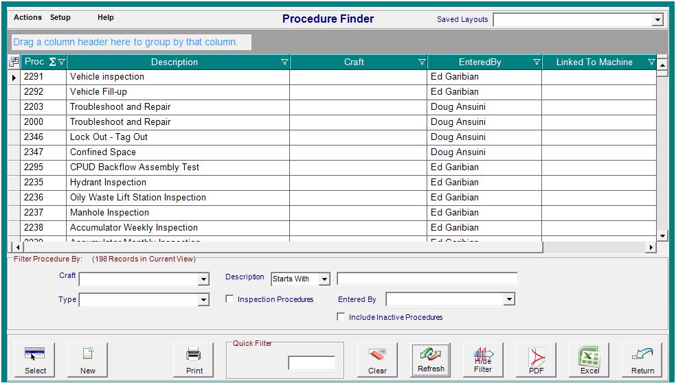 Viewing Procedures in the Procedure Finder Viewing Procedures in the Procedure Finder The Procedure Finder utility allows you to search for existing procedures so you can view and print their details.