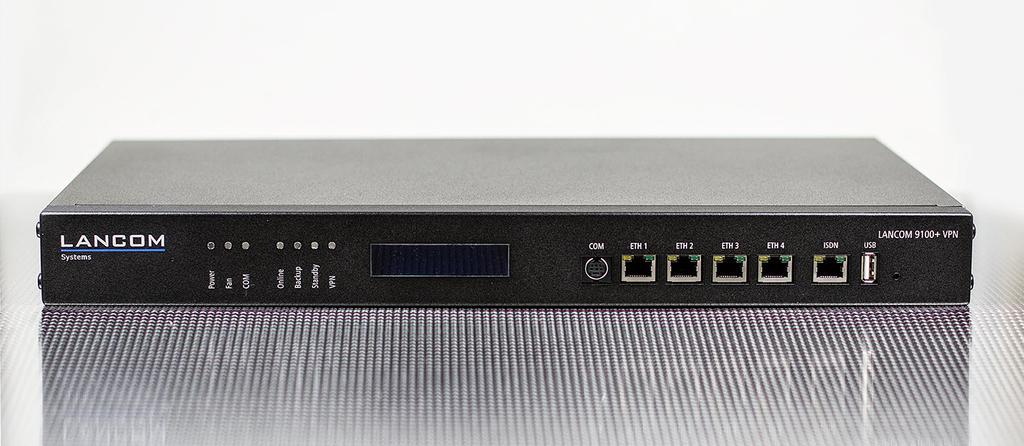LANCOM 9100+ VPN High-performance central site VPN gateway for networking up to 1,000 sites 1 VPN site connectivity for large network infrastructures with many external sites 1 Incl.