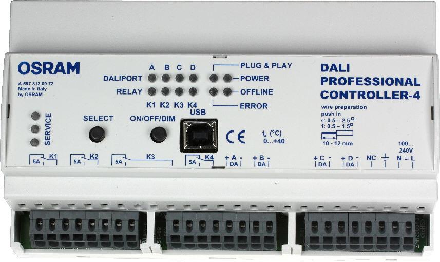 Application Hints DALI PROFESSIONAL Controller CONT-4 Firmware upgrade via DALIpro software Also possible on desk without mains voltage only supplied via USB Upgrade process finished -> Restart
