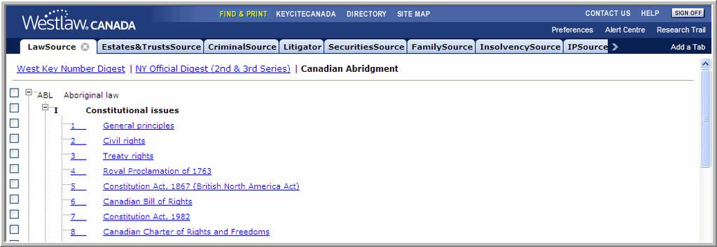 Using The Canadian Abridgment Digests Service The Canadian Abridgment Digests Service is a comprehensive collection of digests of Canadian case law.
