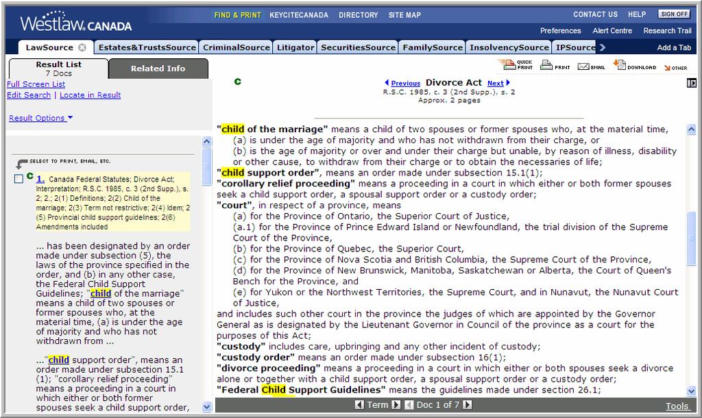 Figure 11-6: Legislation Search Template You can run a legislation search by entering keywords and/or using fields and limits provided.