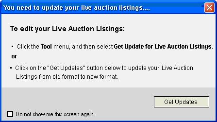 Chapter 7 Importing and Exporting Listings May 25, 2005 Importing from ebay Live Auctions Some ebay Sellers on the U.S. site use a Format called Live Auction.