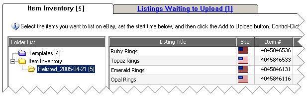 Chapter 7 Importing and Exporting Listings May 25, 2005 Relist Parameters The table below explains the parameters available from the Relist from ebay screen.